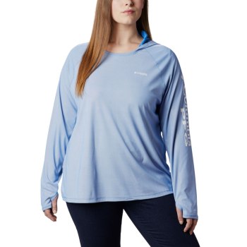 Columbia Hoodie Dames, PFG Tidal Deflector Plus Size Blauw, 72BVNGMSU